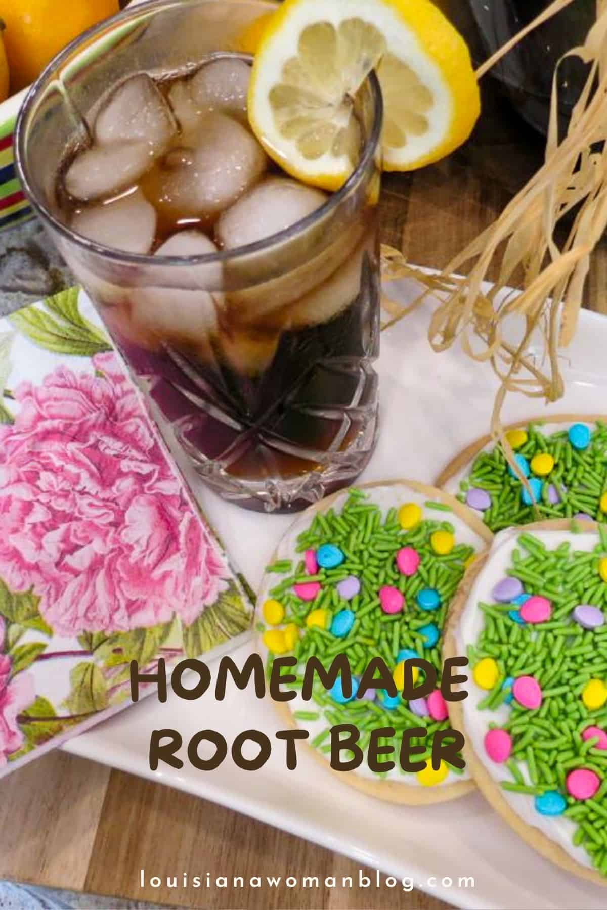 A glass of homemade root beer.