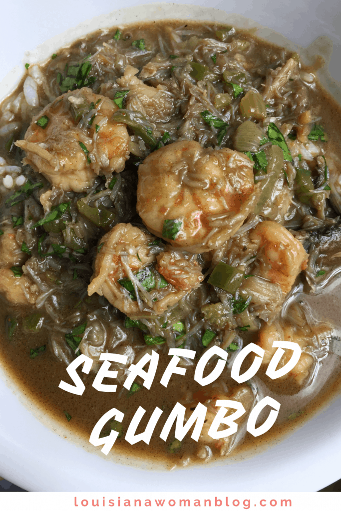 A bowl of seafood gumbo.