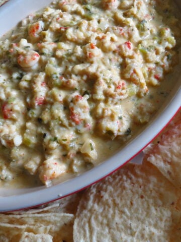 Crawfish dip and chips.