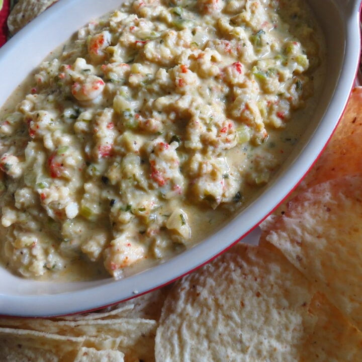 Crawfish dip and chips.