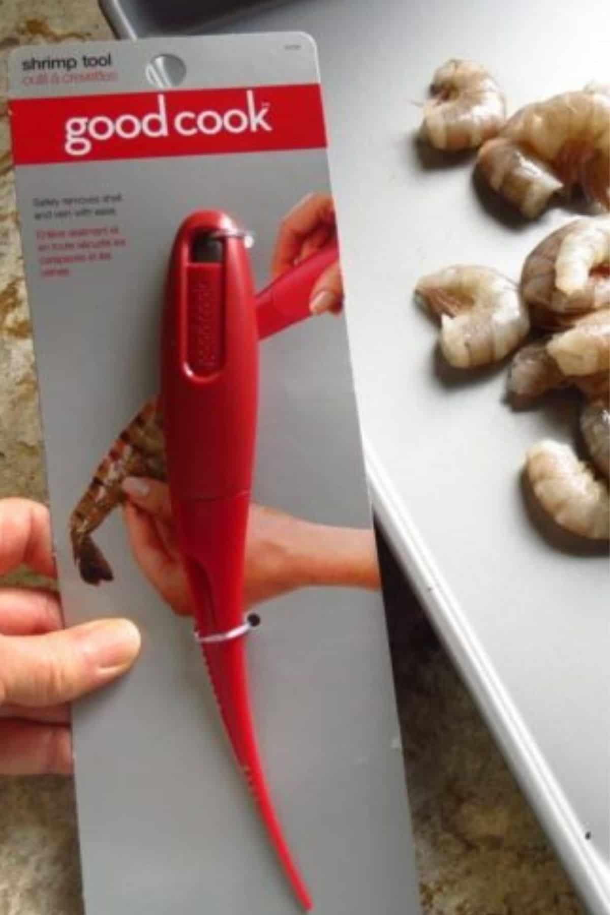 A shrimp peeler in it's package.