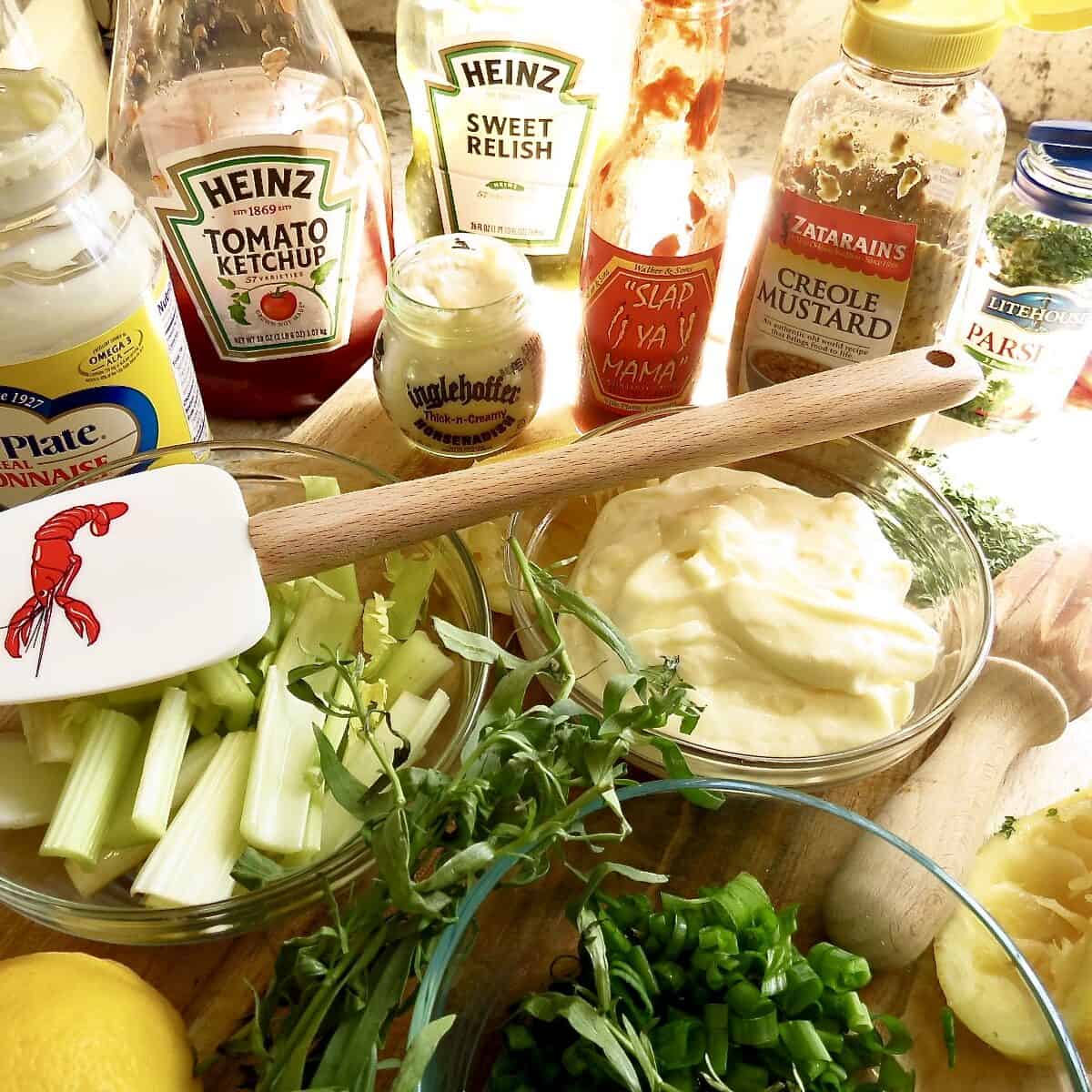 Ingredients for remoulade sauce