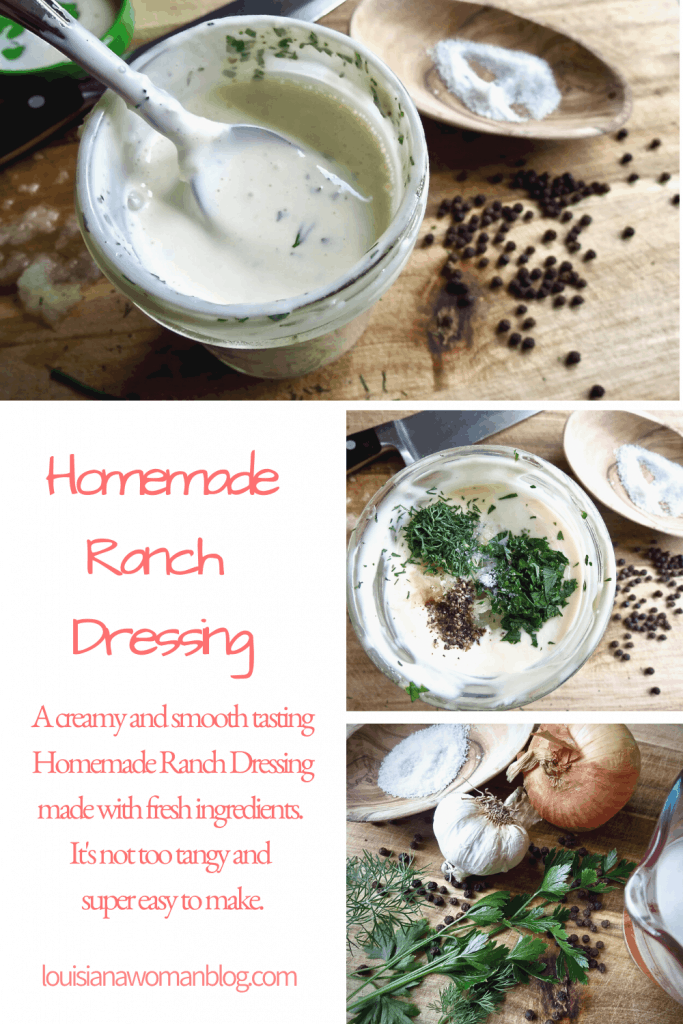Ingredients for Homemade Ranch Dressing.