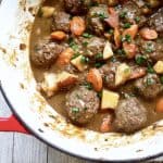 Pot of Comforting Cajun Meatball Stew.