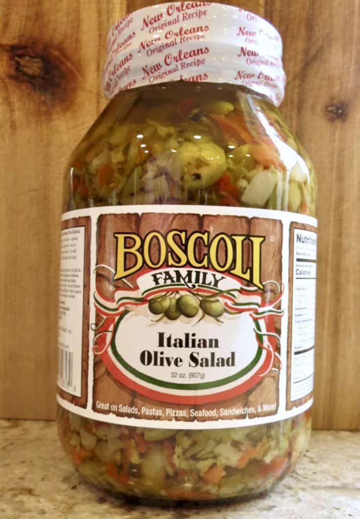 Jar of Boscoli Italian Olive salad