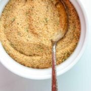 A container filled with blended spices.