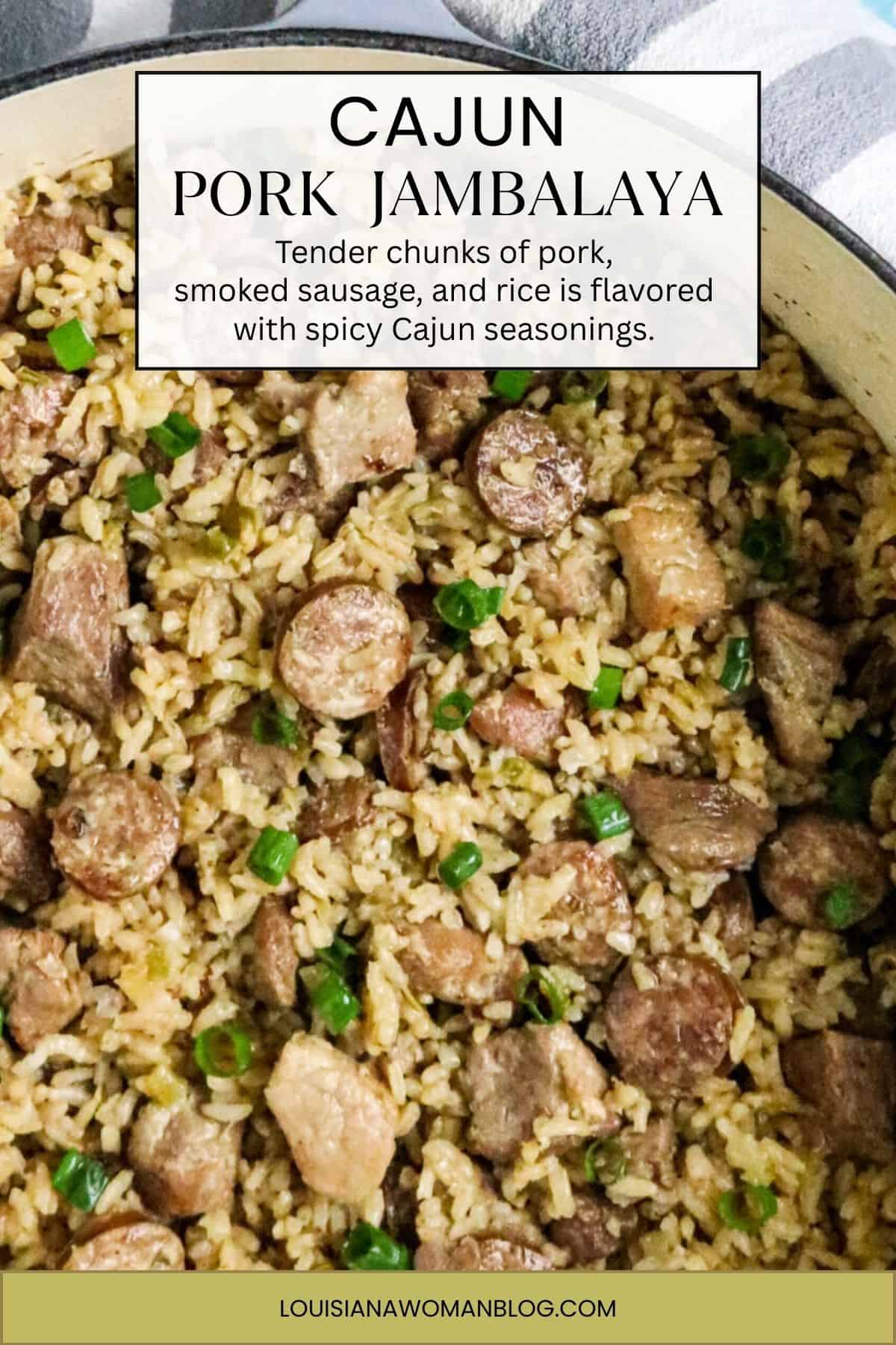 A pot of Pork Jambalaya.