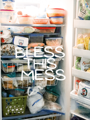 Unorganized freezer.