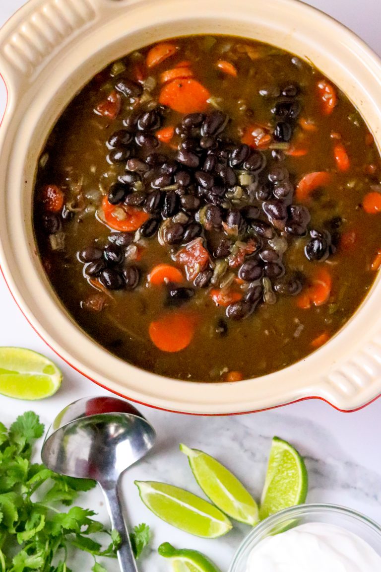 A pot of Black Bean Soup.