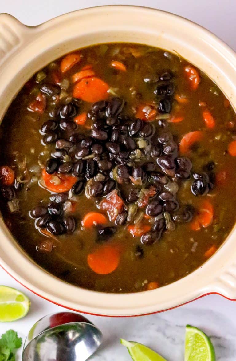 A pot of Black Bean Soup.