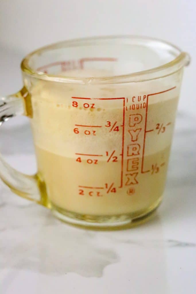 A cup of fermenting yeast.