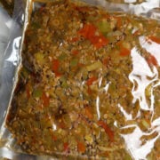 Bag of smothered okra for gumbo.