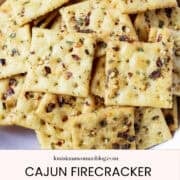 A Pinterest Pin for Cajun Firecracker Ranch Crackers.