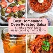 A series of photos for roasting vegetables for salsa for a Pinterest pin.