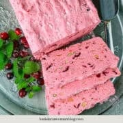 A Sugar-Free Frozen Cranberry salad for Pinterest pin.