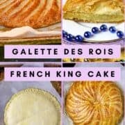 Four process photos for making the French King Cake.