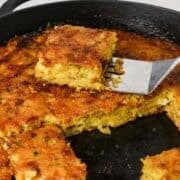 A Pinterest pin for Boudin Cornbread showing photos of cornbread labled with titles website.