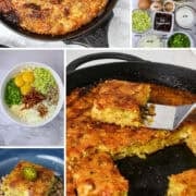 A Pinterest pin for Boudin Cornbread showing photos of cornbread labled with titles website.