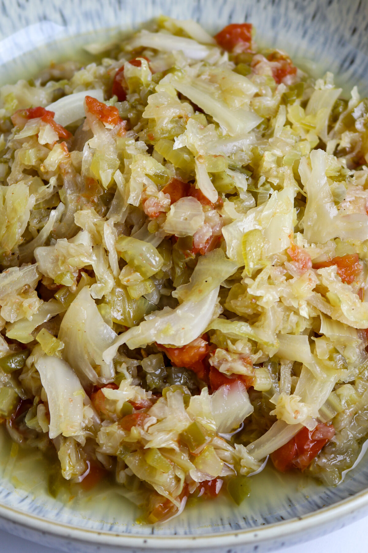 A pot of smothered cabbage.
