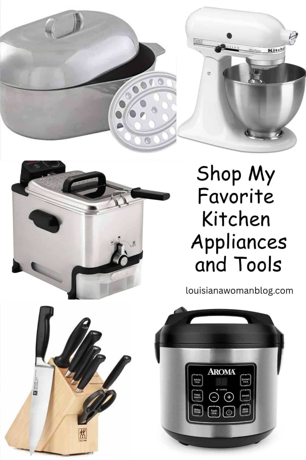 A collection of appliance and tools for the kitchen.