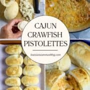 A pinterest text of process shots to prepare Crawfish Pistelettes.